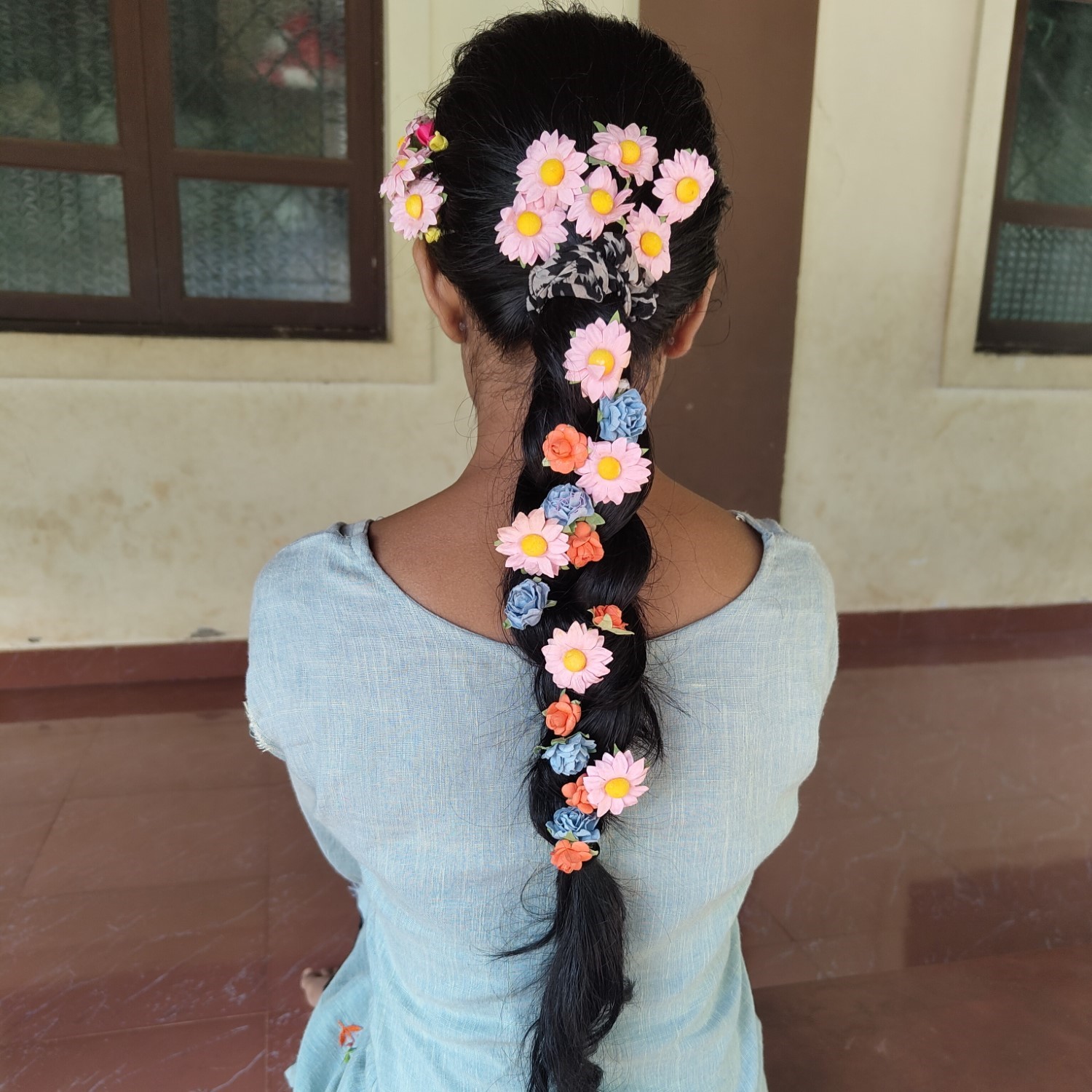 Beautiful Flowers in her hair