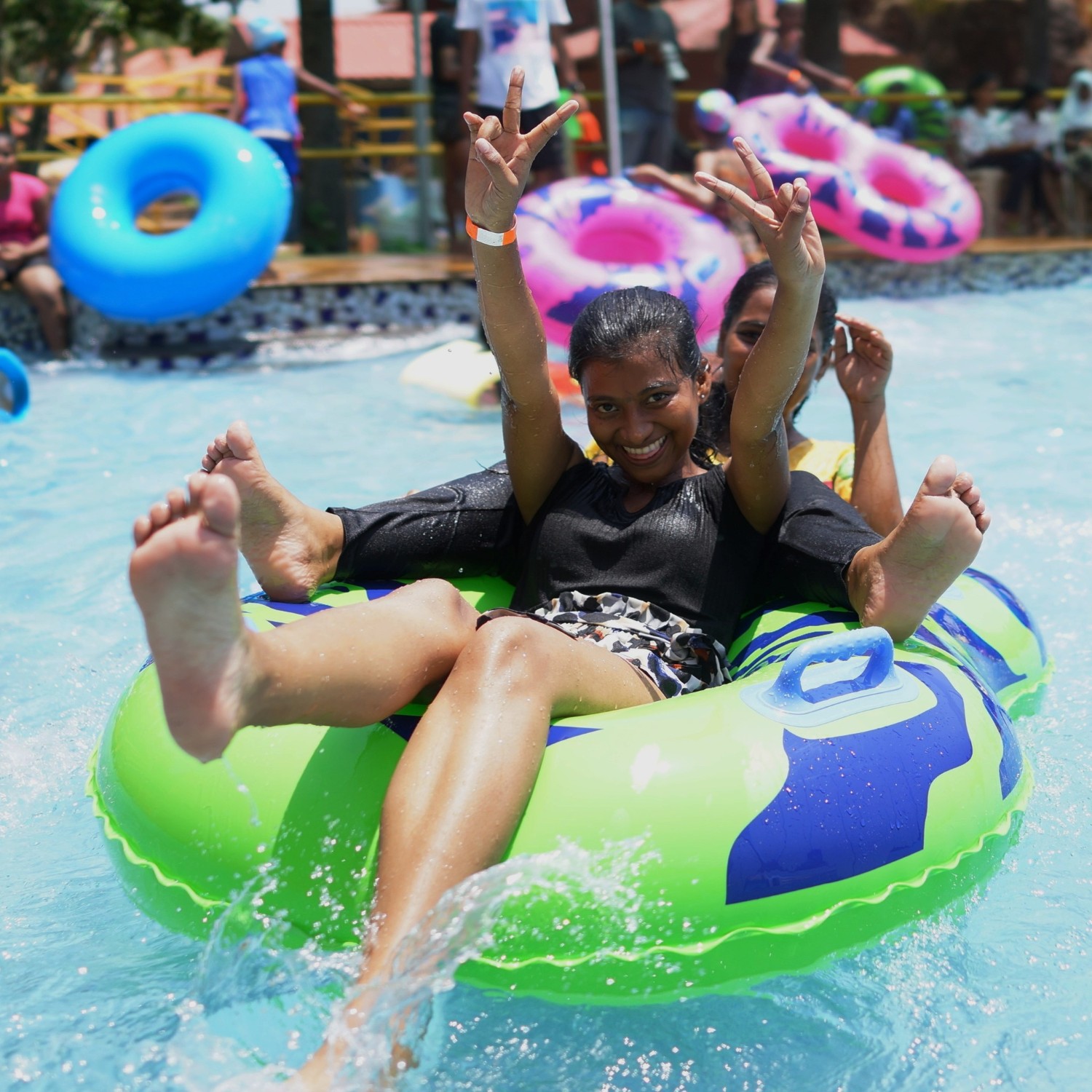Water Park Girls Floating