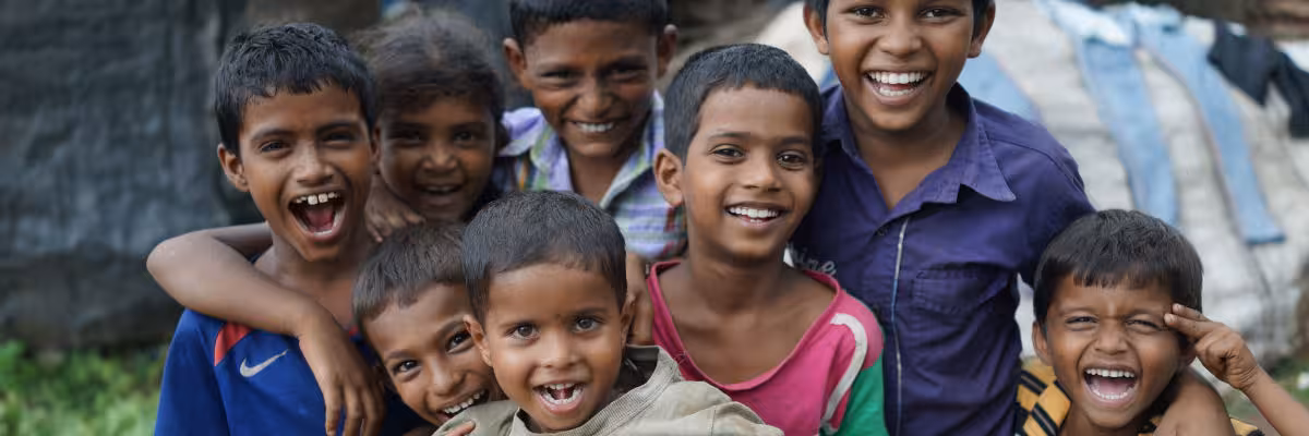 Slum Children Full Of Smiles.