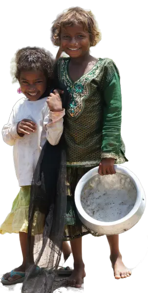 Two children in a slum in Goa